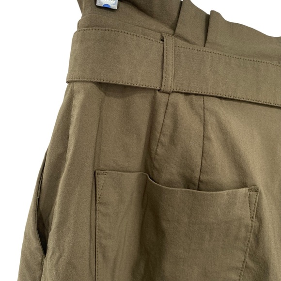 Express Wide Leg Paperbag Waist High Rise Belted Trouser Pants - Picture 5 of 8